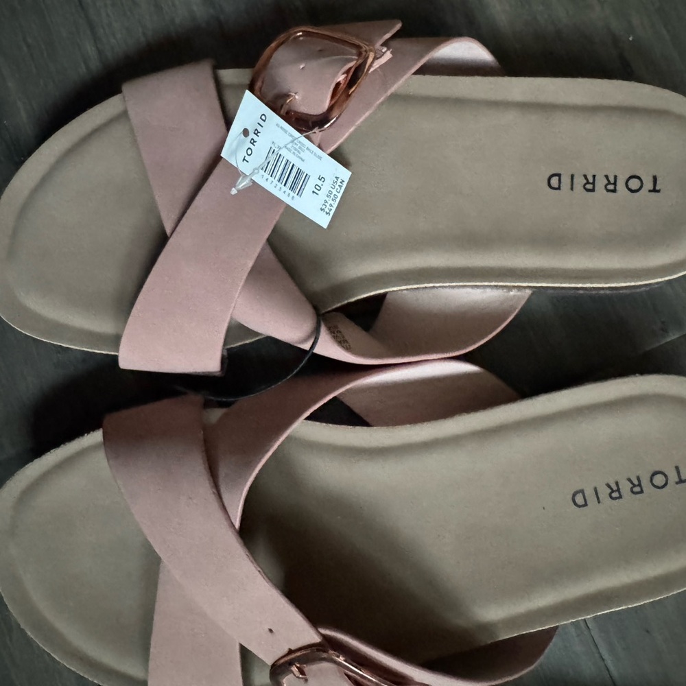 Torrid Blush Cross-Strap Sandals